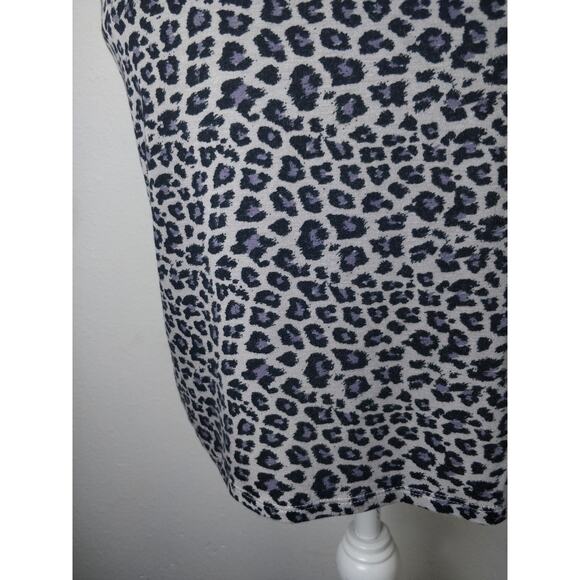Urban Outfitters Gray Black Animal Leopard Surplice Faux Wrap Strappy Dress S - Picture 11 of 12